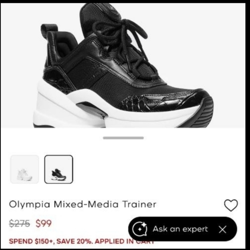 Michael Kors Olympia Extreme Black White Ivory Athletic Shoe Sneaker Women 10 - Picture 12 of 14